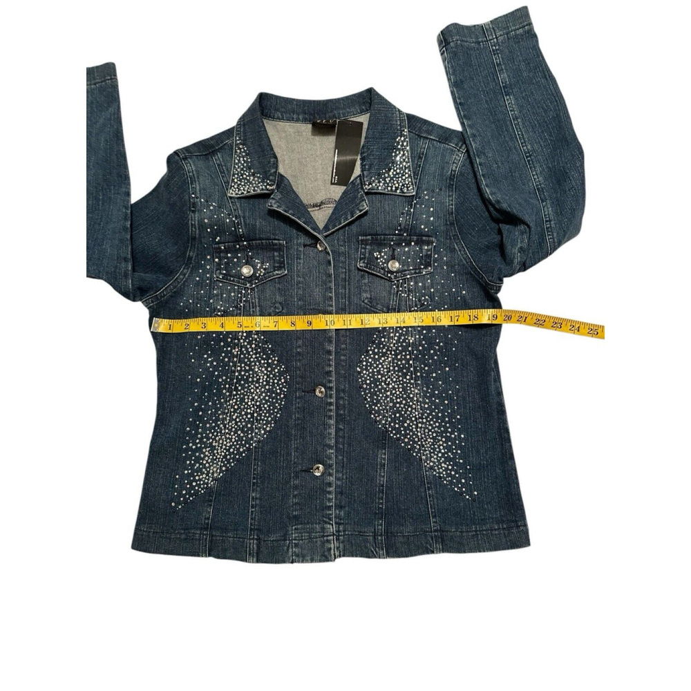 Katina Marie XL Denim Jacket Rhinestone Western NWT - Picture 11 of 16